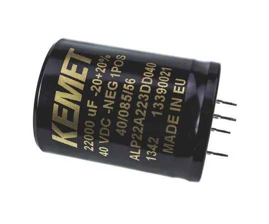 63-4737-86　凯美特22000μF40V直流铝电解电容器，通孔40×55 mm+85°C 40 mm 55 mm　ALP22A223DD040