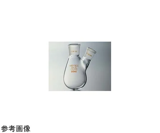 65-6863-39　Semi-Micro, Two-necked Eggplant Flask, Normal Mating 10 mL 12/18-10/18　2580-00-1