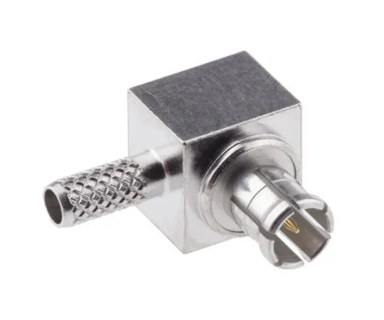 63-4751-88　Radiall Right Angle Cable Mount MCX Connector Plug,75Ω阻抗，Crimp Termination,0→6GHz,RG179,RG187　R213182007W