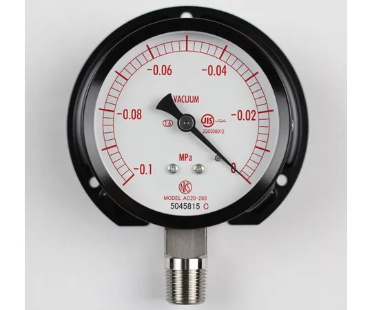 65-4279-98-20　Normal Pressure Gauge (Φ75) Vacuum Gauge (Negative Pressure Gauge) Vertical B Frame - With 0.1~0 MPa with Inspection Certificate　AC20-283