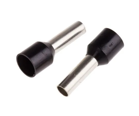 63-4698-50　RS PRO绝缘压紧靴带铁，长度12 mm,直径3.9 mm,线材尺寸6 mm 2,黑色　157-1266
