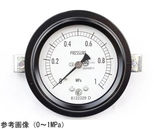 65-4293-74-20　Sealed Pressure Gauge (60Φ) Embedded D Frame (Mounting Bracket) with 0.1 MPa Inspection Certificate　BA15-171