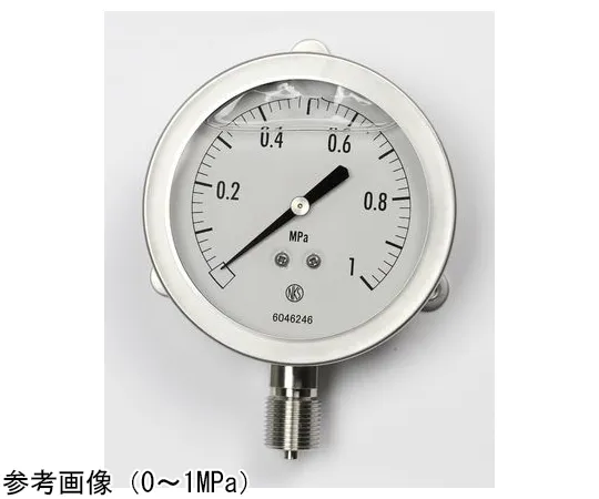 65-4324-70-20　Pressure Gauge with Glycerin (75Φ) with 0.1 MPa with Inspection Certificate　GV51-233