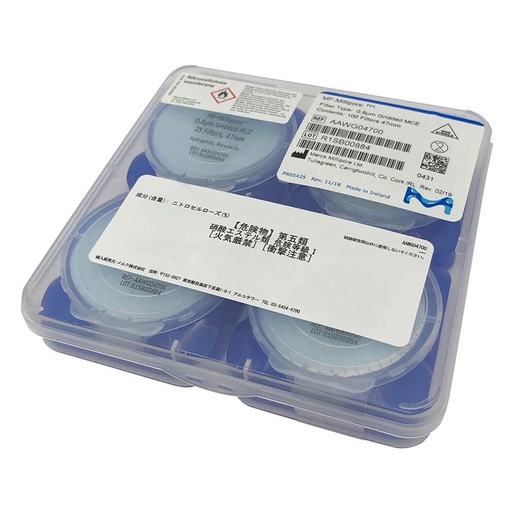 2-3045-25　膜过滤器(纤维素混合酯，格子状)0.8μm xΦ47mm 100片白色　AAWG04700