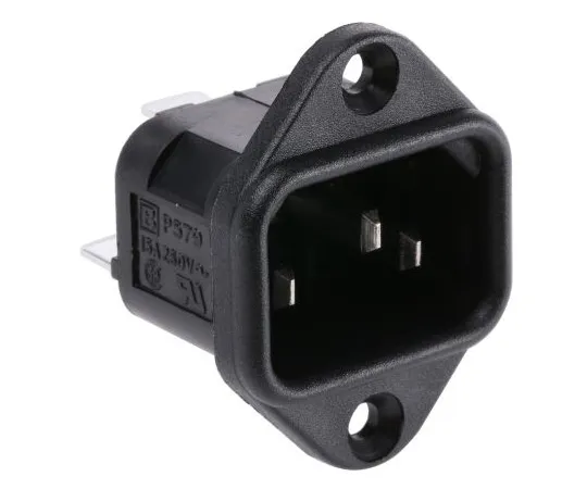 63-4741-34　Bulgin Power C 14面板安装IEC插头Male,15A, 250 V ac　PX0579/63