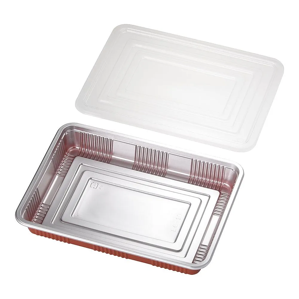 62-6653-40　Box lunch container with transparent lid (100 sets)　LC-10