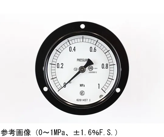 65-4274-19-20　Normal Pressure Gauge (Φ75) Embedded D Frame (Mounting Hole) with 0.06 MPa with Inspection Certificate　AC15-221