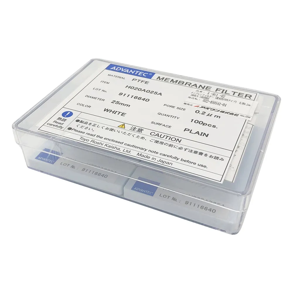 4-911-02　膜过滤器 (亲水性PTFE型) 孔径0.2μm 100个　13020802