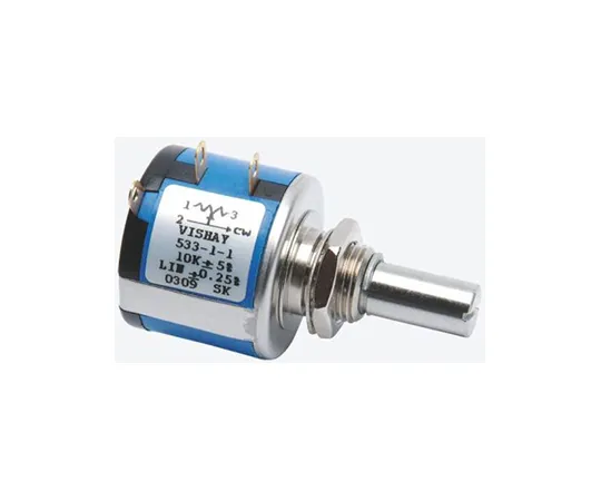 63-4800-24　Vishay 533系列线绕式电位器，直径6.35毫米。轴3转，10kΩ，±5%，1W,±20 ppm/°C,面板安装　533B1103JL