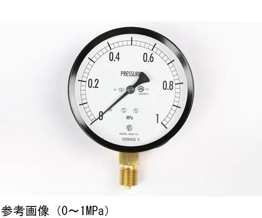 65-4283-28-20　Normal Pressure Gauge (Φ100) Vertical A Frame for Heat Resistance 0.16 MPa with Inspection Certificate　AE20-131