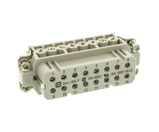 63-4717-16　韩A系列尺寸16 A面板安装连接器插入件，女，16路，16A, 600 V　9200162812