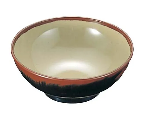 61-6835-51　Melamine Japanese Pottery Chojiro Gama Soba Rice Bowl AN-65 Large Gauchi Wakakusa　2428410