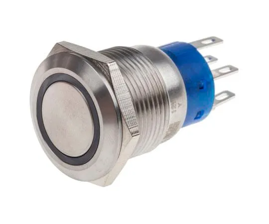 63-4661-49　RS PRO单杆双抛 (SPDT) 瞬间白光LED按键开关，IP67, 19.2 (Dia。) mm,面板安装，250Vac　111-5791