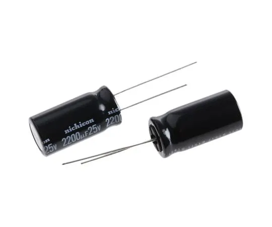 63-4847-57　Nichicon 2200μF25V直流铝电解电容器，通孔12.5 (Dia。)x 25 mm+85°12.5 mm 5 mm　UVR1E222MHD