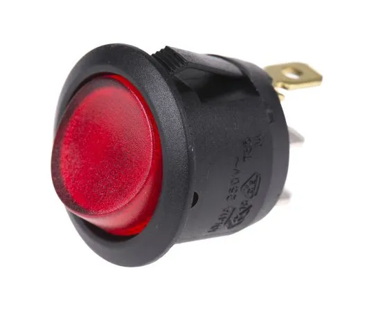 63-4760-72　Arcolectric Illuminated Single Pole Single Throw (SPST) ，Latching Rocker Switch Panel Mount　R13112BNAA