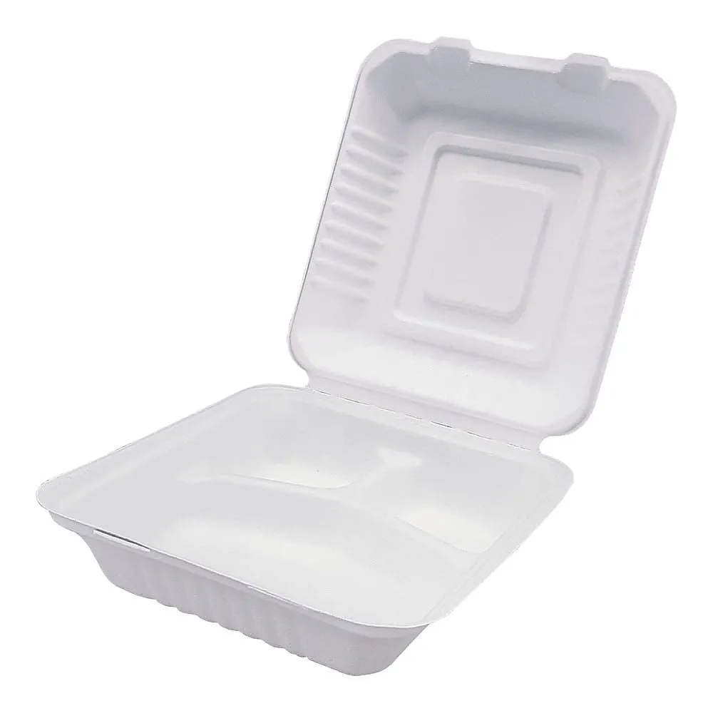 64-9288-95　Sugarcane Food Pack (50 Sheets) 3 Dividers　XST8801