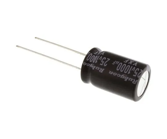 63-4721-57　Rubycon 1000μF25V直流铝电解电容器，通孔12.5 (Dia。)x 20 mm+105°12.5 mm 5 mm　25YXF1000M12.5X20