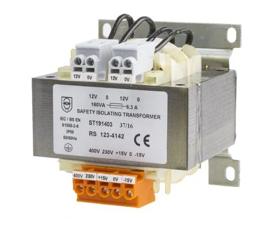 63-4668-95　RS PRO160VA隔离变压器，15→400V交流主变，12V交流副变　123-4142