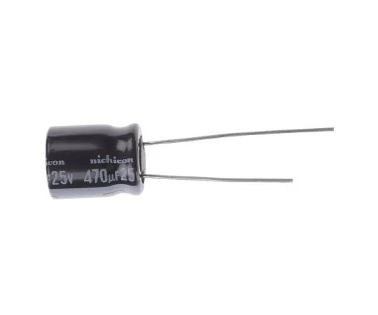 63-4847-56　Nichicon 470μF25V直流铝电解电容器，通孔10 (Dia。)x 12.5mm+85°10 mm 5 mm　UVR1E471MPD