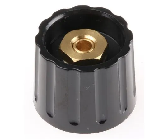 63-4800-79　RS PRO Potentiometer旋钮，Collet型，21.3毫米旋钮直径，黑色，6毫米轴　463-8508