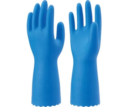 67-6859-15　Vinyl Chloride Gloves No160 Oil Resistant Thin Blue M Size　NO160-M
