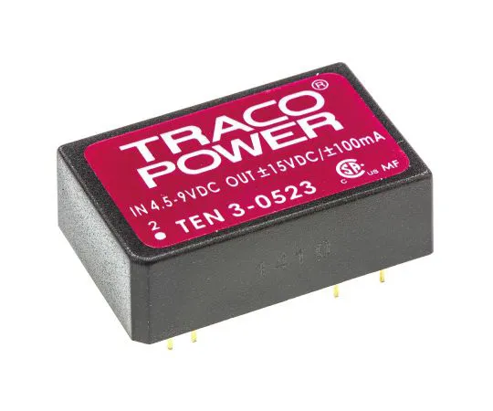 63-4741-72　TRACOPOWER 10 3 W隔离直流-直流换流器通孔，电压在4.5→9 V直流，电压输出±15 V直流　TEN 3-0523