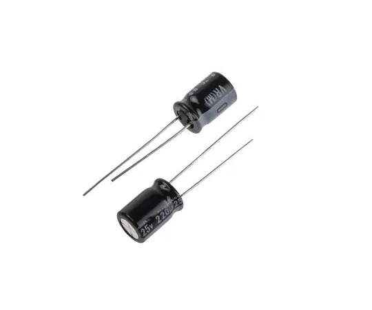 63-4847-54　尼希康220μF25V直流铝电解电容器，通过8孔 (Dia。)x 11.5mm+85°8 mm 3.5 mm　UVR1E221MPD