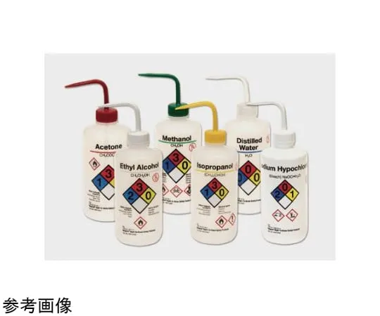 65-5636-97　Chemical Identification Washing Bottle Assorted 500 mL 1 Box (5 Pieces)　2425-0500