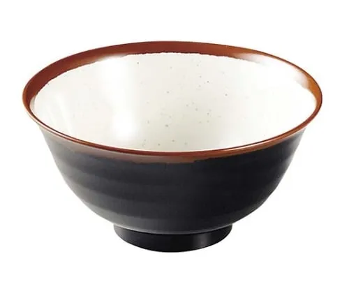 61-6835-62　Melamine Japanese Cabinets Chojiro Kiln Haberi Rice Bowl AN-59 Small W Inner White　2428730