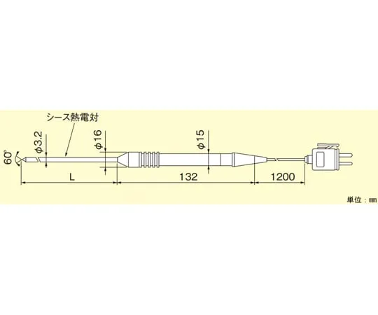 67-4917-16　Temperature Sensor Needle Type K Thermocouple 150 Mm　YC520-11K