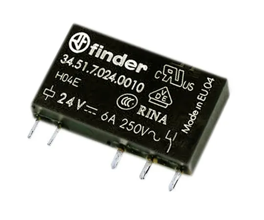 63-4799-37　Finder34系列SPDT非锁定继电器PCB安装，24V直流线圈，6A　34.51.7.024.0010