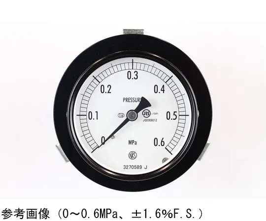 65-4273-81-20　Normal Pressure Gauge (Φ75) Embedded D Frame (Mounting Bracket) with 0.1 MPa Inspection Certificate　AC15-133