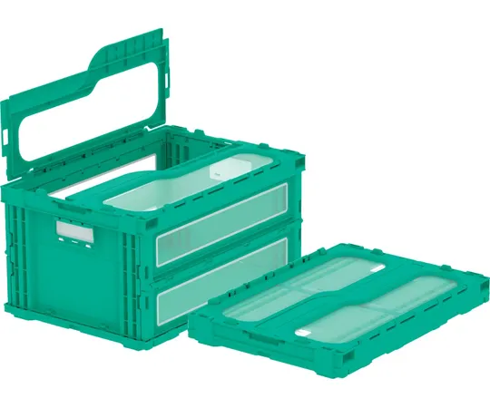 67-7113-13　Folding Container HBC-41B Green/Transparent　56107000GRSCRTM