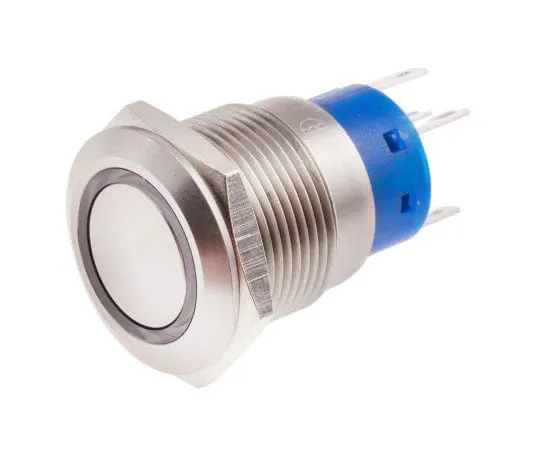 63-4660-83　RS PRO单杆双抛 (SPDT) 锁定白色LED按钮开关，IP67, 19.2 (Dia。) mm,面板安装，250Vac　111-3891