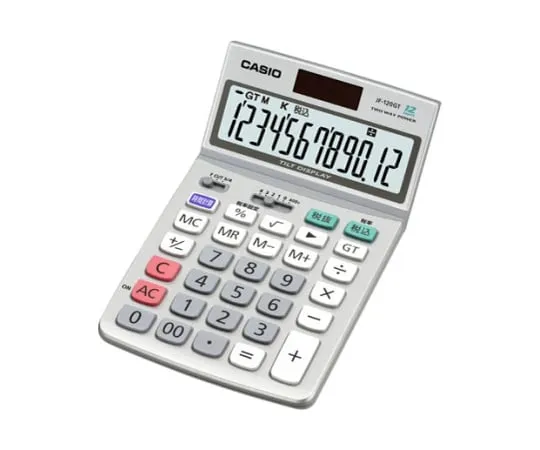 62-1061-94　符合  和其他实体促进环保商品和服务采购相关法律的CASIO计算器，只需输入12位数　JF-120GT-N