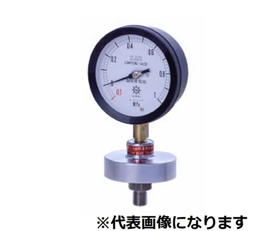 65-3628-02　Diaphragm Type Pressure Gauge Screw Type Diaphragm SUS316L Encapsulated Liquid Silicon  A Type φ100 76φ 0~0.16　PK-1 AU100 R1/2 0.16MPA S25C SUS304