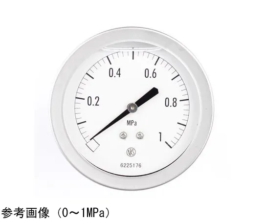 65-4326-37-20　Pressure Gauge with Glycerin (75Φ) with 0.6 MPa Inspection Certificate　GV56-183