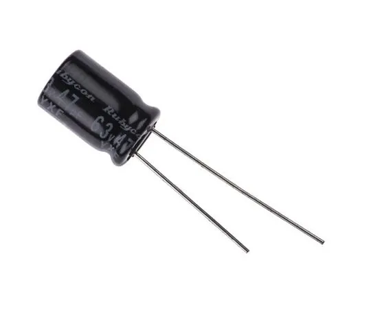 63-4721-69　Rubycon 47μF63V直流铝电解电容器，通过8孔 (Dia。)x 11.5mm+105°8 mm 3.5 mm　63YXF47M8X11.5