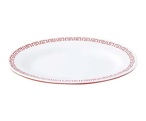 61-6836-16　Melamine Chinese tableware Zuisho oval 8 inch CA-24 outer red inner white　2419210