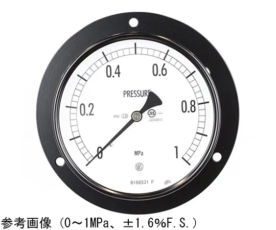 65-4281-54　Normal Pressure Gauge (Φ100) Embedded D Frame (Mounting Hole) for Heat and Vibration Resistance 0.6 MPa　AE15-231