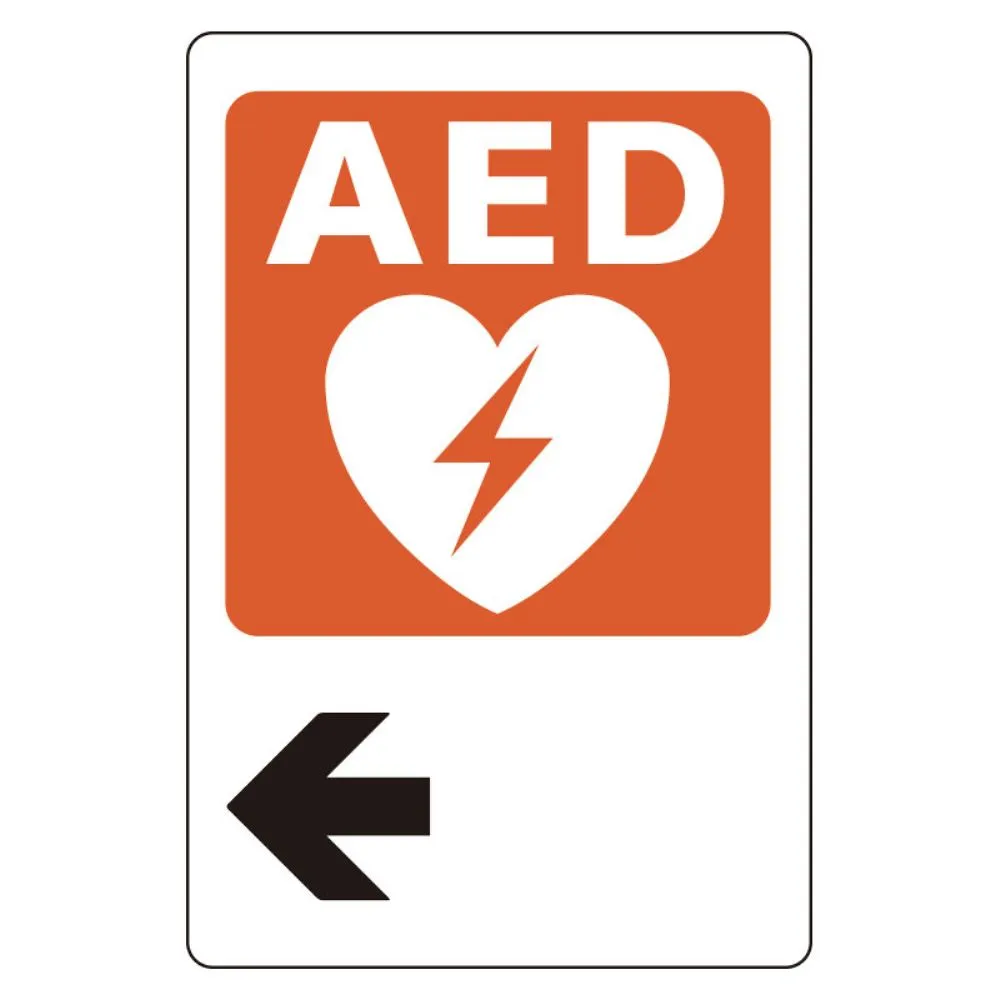 62-6140-43 AED Sticker Left Arrow 831-02A