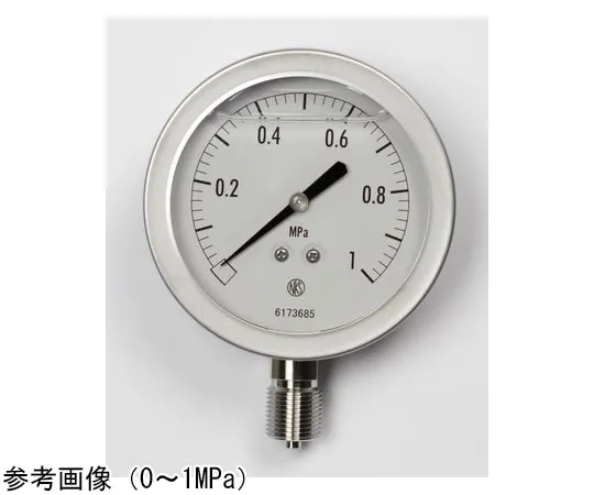 65-4324-05-20　Pressure Gauge with Glycerin (75Φ) with 0.16 MPa with Inspection Certificate　GV51-133