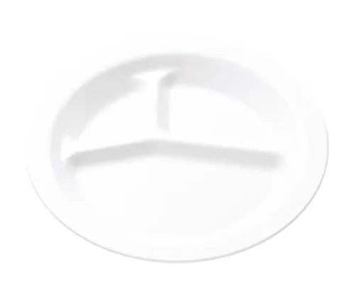 61-6841-50　PP Round Lunch Dish, 3 Pieces, No. 1714 W, White　7724430