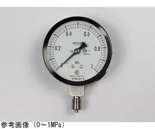 65-4276-16-20　Normal Pressure Gauge (Φ75) Vertical A Frame with 0.16 MPa with Inspection Certificate　AC20-123