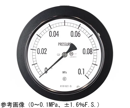 65-4280-97-20　Normal Pressure Gauge (Φ100) Embedded D Frame (Mounting Bracket) with 0.06 MPa Inspection Certificate　AE15-181