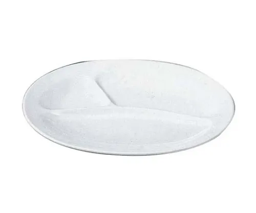 61-6840-82　Melamine School Dish, Small Lunch Plate No. 53, 3 Pieces Cut, White　2455600