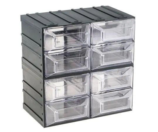 63-4740-65　RS PRO透明塑料8抽屉存储单元，208 mm x 208 mm x 132 mm　TV1000016