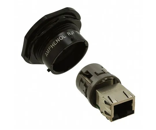 63-4796-68　Amphenol Female Jam Nut Panel MountIP67RJ45Connector, LAN CategoryCat5e,直径41 mm　RJF71B