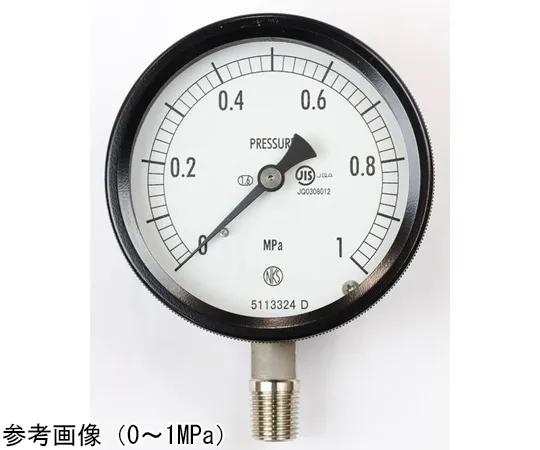 65-4295-38-20　Sealed Pressure Gauge (75Φ) Vertical A Frame with 0.16 MPa with Inspection Certificate　BC10-173