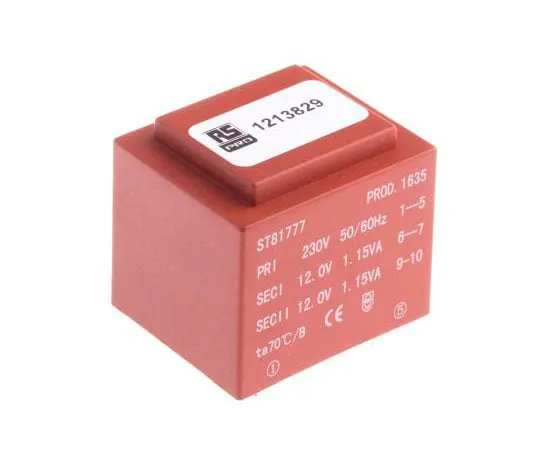 63-4664-96　2 x12Vac 2输出PCB安装PCB变压器，2.3VA　121-3829